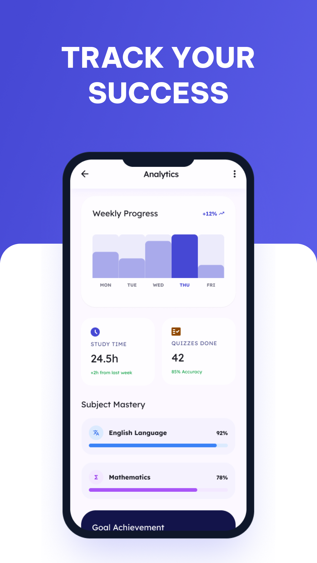 Suivi de progression et statistiques de révision